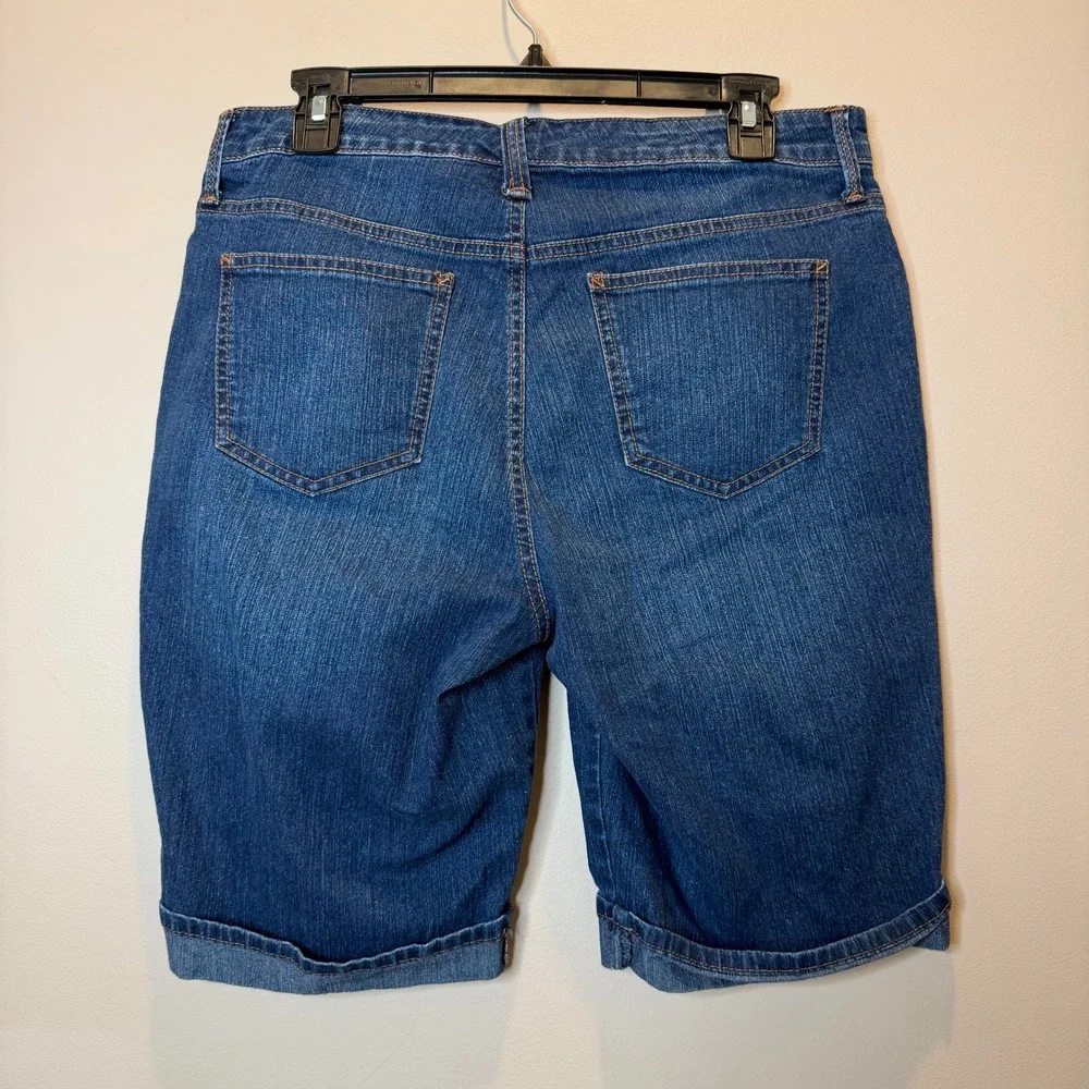 Gloria Vanderbilt Bermuda Shorts Womens 8 Blue All Around Slimming Effect Denim